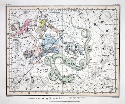 The Constellations (Plate II) Ursa Minor, Cassiopeia, Tarandus, Cepheus, Draco, Custos Messium by Alexander Jamieson